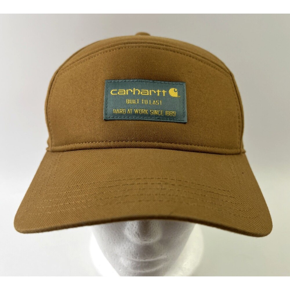 Carhartt WIP Backley Five 5-Panel Hat Cap Canvas Brown Tan Logo Adjustable Strap